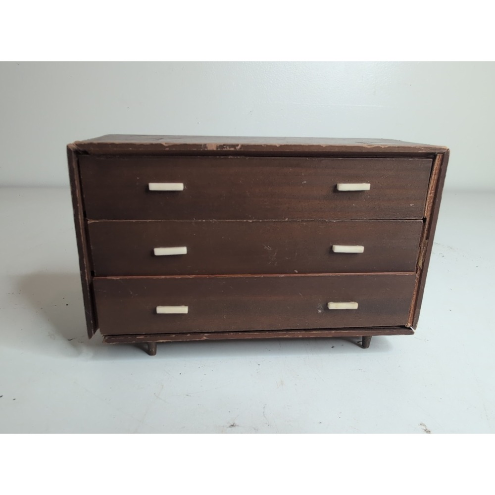 Vintage Mattel Modern Barbie Wood Furniture MCM Dresser Japan 1958 Chest